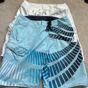 Two Quicksilver board shorts size 32